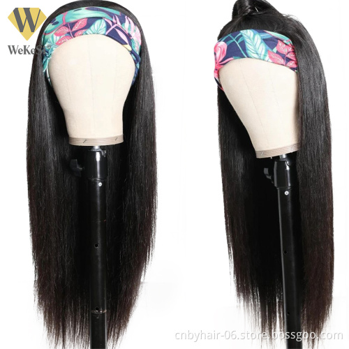 Wholesale Headband Wig Human Hair For Black Women,Headband Kinky Ponytail Human Hair Wig,Remy Human Hair Headband Wig